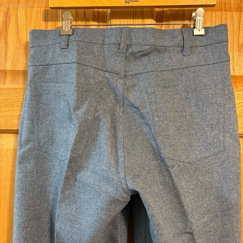 Habands Fit Forever Stretch Waist Denim Blue Polyester Pant Mens 34L 34X32 Retro - Picture 3 of 7